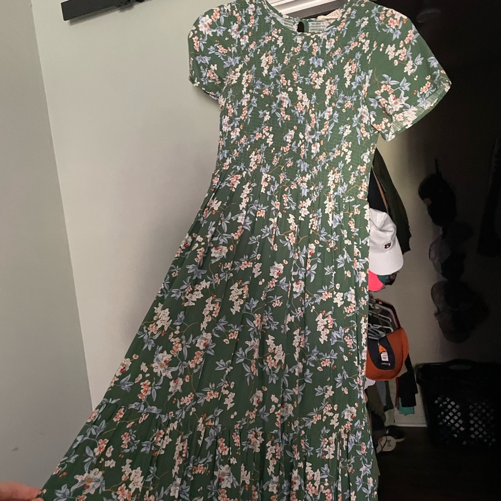 Roolee Green Floral Maxi Dress